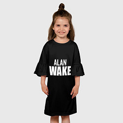 Платье клеш для девочки Alan Wake white logo, цвет: 3D-принт — фото 2