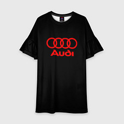 Платье клеш для девочки Audi red logo, цвет: 3D-принт
