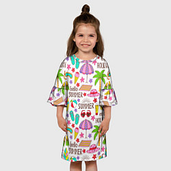 Платье клеш для девочки Hello summer, цвет: 3D-принт — фото 2
