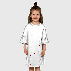 Платье клеш для девочки Эстетичные красные сердечки, цвет: 3D-принт — фото 2