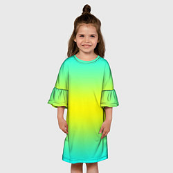 Платье клеш для девочки Кислотный градиент, цвет: 3D-принт — фото 2
