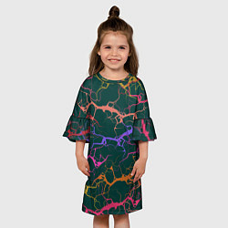 Платье клеш для девочки Разряды на зеленом, цвет: 3D-принт — фото 2