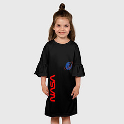 Платье клеш для девочки Nasa космический бренд, цвет: 3D-принт — фото 2