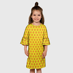 Платье клеш для девочки Паттерн щитовой, цвет: 3D-принт — фото 2