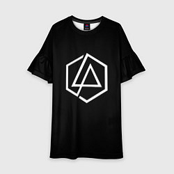 Платье клеш для девочки Linkin park logo white, цвет: 3D-принт