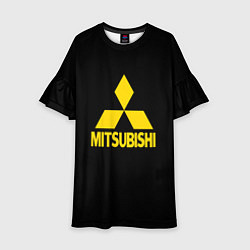 Платье клеш для девочки Mitsubishi logo yelow, цвет: 3D-принт