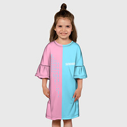 Платье клеш для девочки Summer-pink and blue, цвет: 3D-принт — фото 2