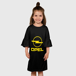 Платье клеш для девочки Opel yellow, цвет: 3D-принт — фото 2