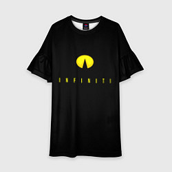 Платье клеш для девочки Infiniti logo yellow, цвет: 3D-принт