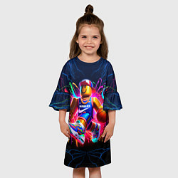 Платье клеш для девочки Roblox баскетболист, цвет: 3D-принт — фото 2