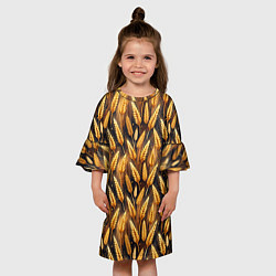 Платье клеш для девочки Золотой колос, цвет: 3D-принт — фото 2