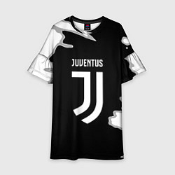 Платье клеш для девочки Juventus fc краски, цвет: 3D-принт