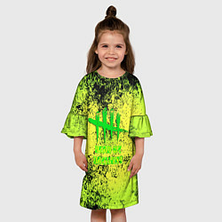 Платье клеш для девочки Dead by daylight краски кислотные, цвет: 3D-принт — фото 2