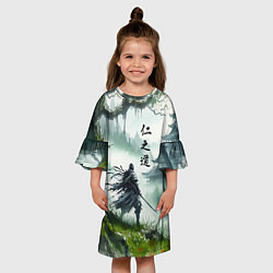 Платье клеш для девочки Samurai - ghost of Tsushima, цвет: 3D-принт — фото 2