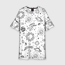 Платье клеш для девочки Космически, цвет: 3D-принт