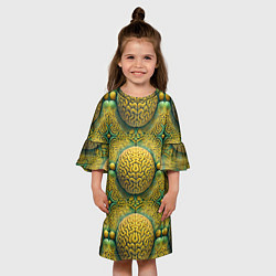 Платье клеш для девочки Чертоги разума - мозги в лабиринте, цвет: 3D-принт — фото 2