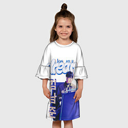 Платье клеш для девочки BTS Ким, цвет: 3D-принт — фото 2