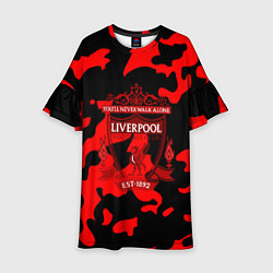 Платье клеш для девочки Liverpool камуфляжный стиль, цвет: 3D-принт