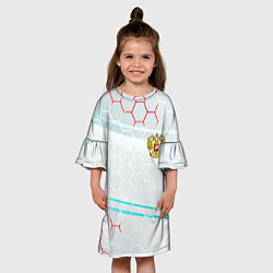 Платье клеш для девочки Герб РФ броня текстура, цвет: 3D-принт — фото 2