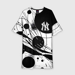 Платье клеш для девочки New York Yankees baseball team - abstraction, цвет: 3D-принт