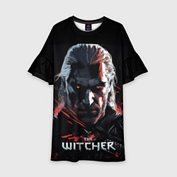 Платье клеш для девочки The Witcher dark style, цвет: 3D-принт