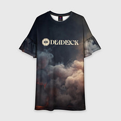 Платье клеш для девочки Deadlock лого и туман, цвет: 3D-принт