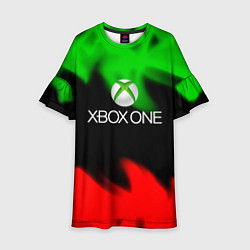 Платье клеш для девочки Xbox огонь, цвет: 3D-принт
