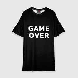 Платье клеш для девочки Game over white logo, цвет: 3D-принт