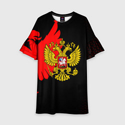 Платье клеш для девочки Герб РФ красный, цвет: 3D-принт