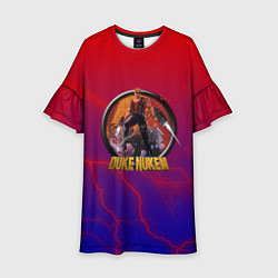 Платье клеш для девочки Duke Nukem storm, цвет: 3D-принт