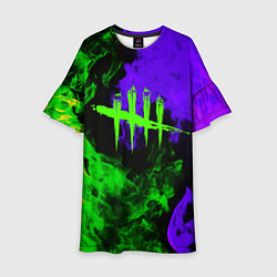 Платье клеш для девочки Dead by daylight neon flame, цвет: 3D-принт