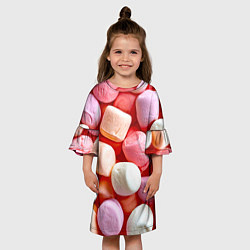 Платье клеш для девочки Маршмэллоу, цвет: 3D-принт — фото 2