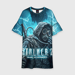 Платье клеш для девочки S t a l k e r 2 heart of Chornobyl, цвет: 3D-принт