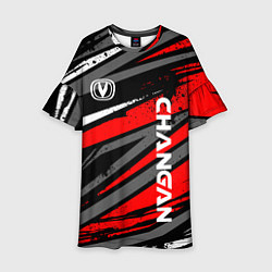 Платье клеш для девочки Changan - Red sport, цвет: 3D-принт