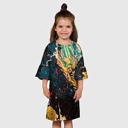 Платье клеш для девочки Абстракция ктулху - нейросеть, цвет: 3D-принт — фото 2