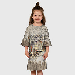 Платье клеш для девочки Город 2100, цвет: 3D-принт — фото 2
