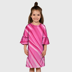 Платье клеш для девочки Розовый пластик, цвет: 3D-принт — фото 2