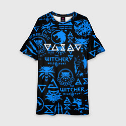 Платье клеш для девочки The Witcher logo pattern, цвет: 3D-принт
