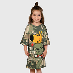 Платье клеш для девочки Чиловый парень - с Днем защитника Отечества, цвет: 3D-принт — фото 2