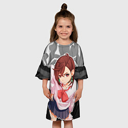 Платье клеш для девочки Дандадан: Момо Аясэ, цвет: 3D-принт — фото 2