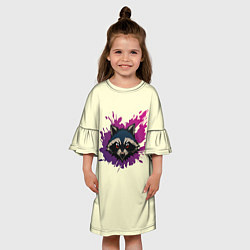 Платье клеш для девочки Дикий енот, цвет: 3D-принт — фото 2