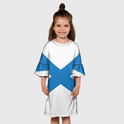 Платье клеш для девочки Военно-морской флот: Андреевский флаг, цвет: 3D-принт — фото 2