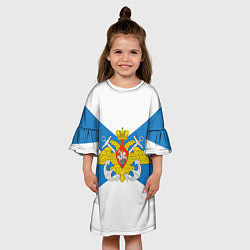 Платье клеш для девочки Военно-морской флот: орёл, цвет: 3D-принт — фото 2