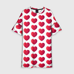 Платье клеш для девочки Сердца паттерн, цвет: 3D-принт