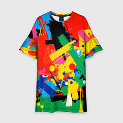Платье клеш для девочки Абстрактная графика, цвет: 3D-принт