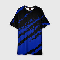 Платье клеш для девочки The color is black and blue, цвет: 3D-принт