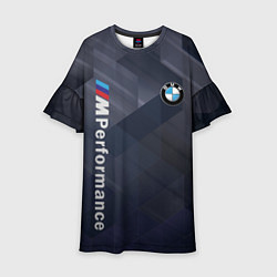 Платье клеш для девочки BMW black-grey, цвет: 3D-принт