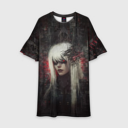 Платье клеш для девочки Беловолосая девушка-киборг, цвет: 3D-принт
