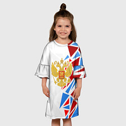 Платье клеш для девочки Герб России - фрагментация цветов, цвет: 3D-принт — фото 2