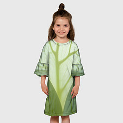 Платье клеш для девочки Макро съемка листа, цвет: 3D-принт — фото 2